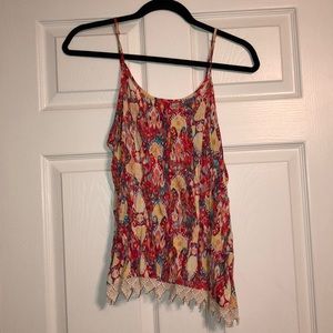 summery, flowy, multi-colored tank